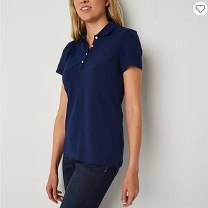 St. John's Bay Womens Short Sleeve Polo Shirt Small